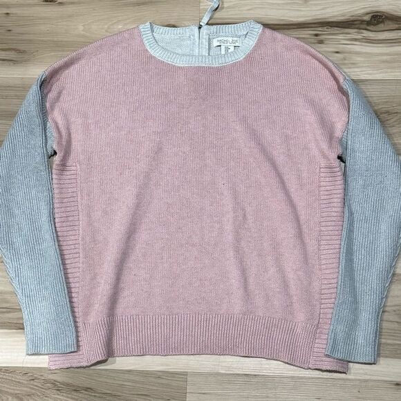 Rachel Zoe Pink Grey Colorblock Sweater Women’s Medium - Picture 1 of 4